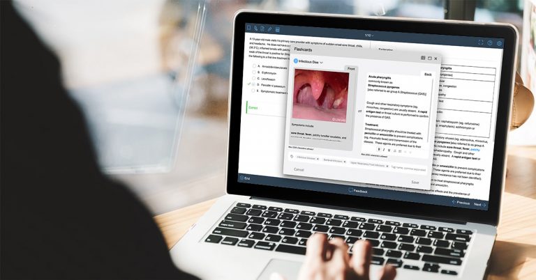 UWorld RxPrep’s flashcards on display on a computer screen