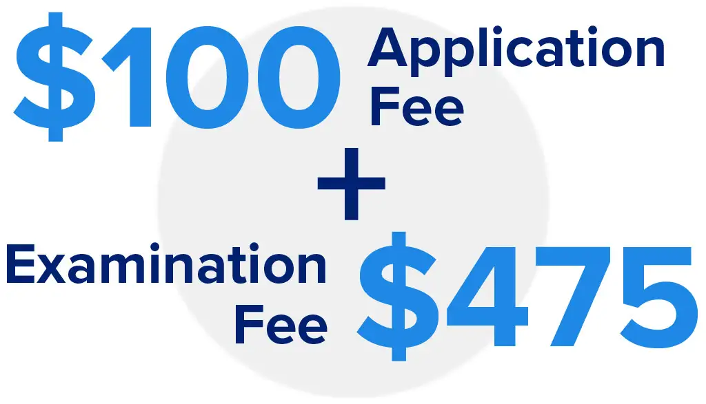$100 application fee and $475 test-taking fee for the NAPLEX exam