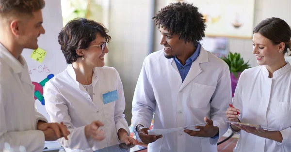 A group of pharmacists discussing
