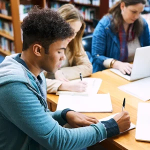 Student preparing for pharmacy exam